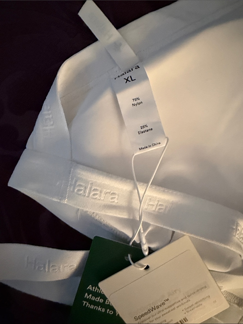 NWT HALARA White Strappy Cross-Back Sport Bra - Picture 3 of 4
